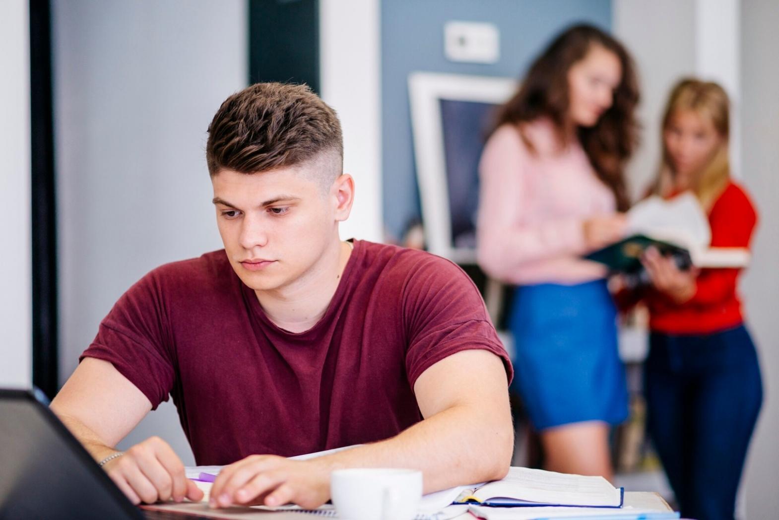 Participants working through negotiation exercise